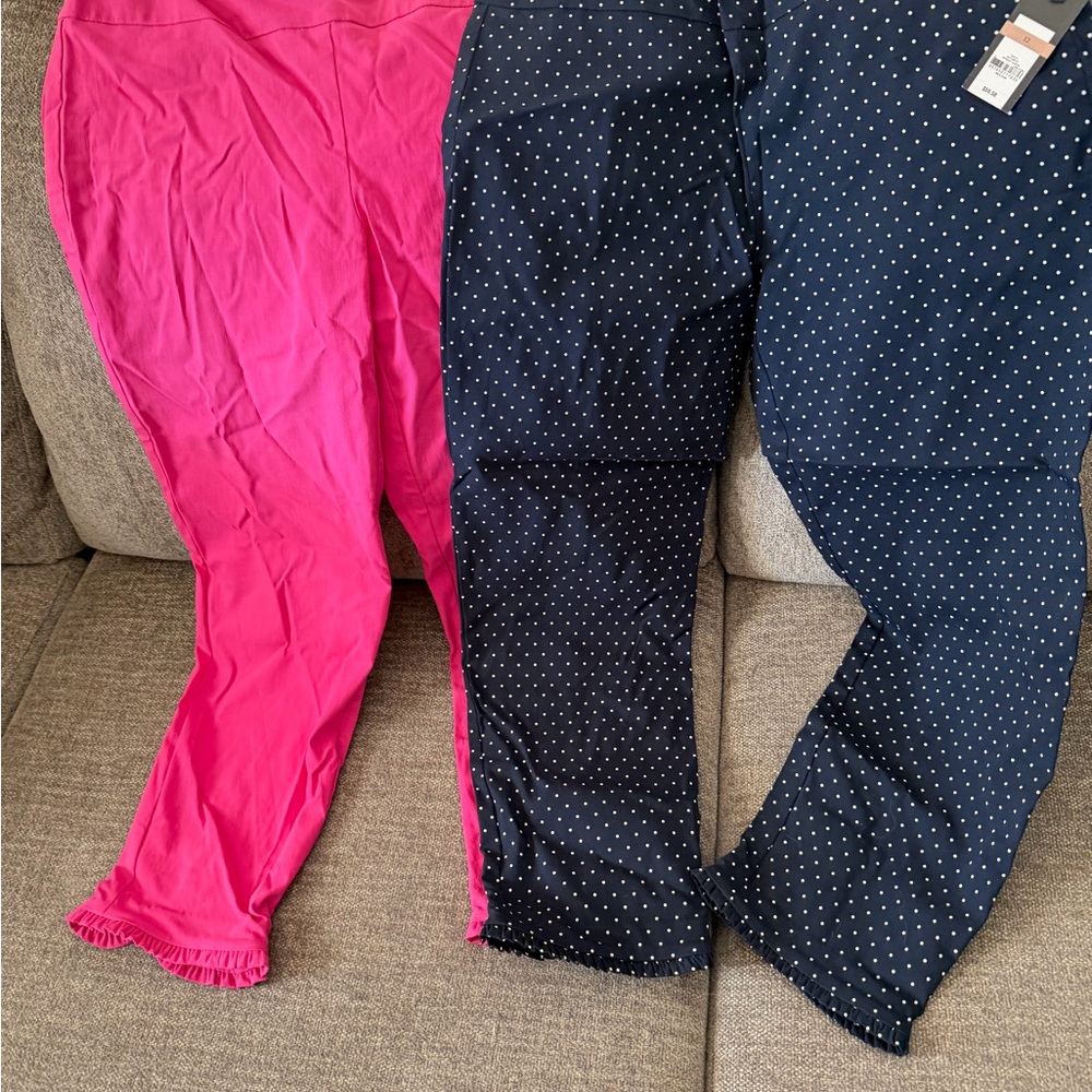 Crown & Ivy Navy Polka Dot Pants
